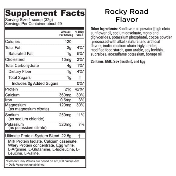 UMP Protein Nutrition & Ingredients Rocky Road Flavor