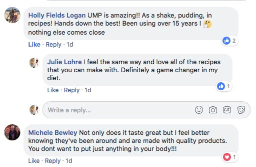 UMP Protein Powder Testimonials