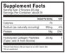 Beverly International Collagen Peptides Nutritional Supplement Facts