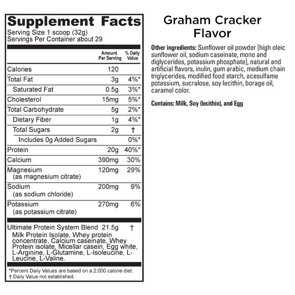UMP Protein Nutrition & Ingredients Graham Cracker Flavor