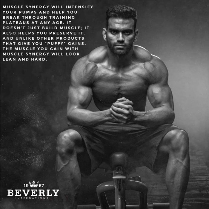 Muscle Synergy can intensivy your pumps and can help you break through training plateaus at any age. It doesn't just help build muscle, but it can also help you preserve it. And unlike other products that give you "puffy" gains, the muscle you may gain with Muscle Synergy will look lean and hard.