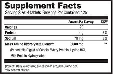 Beverly International Mass Amino Acids Nutritional Info
