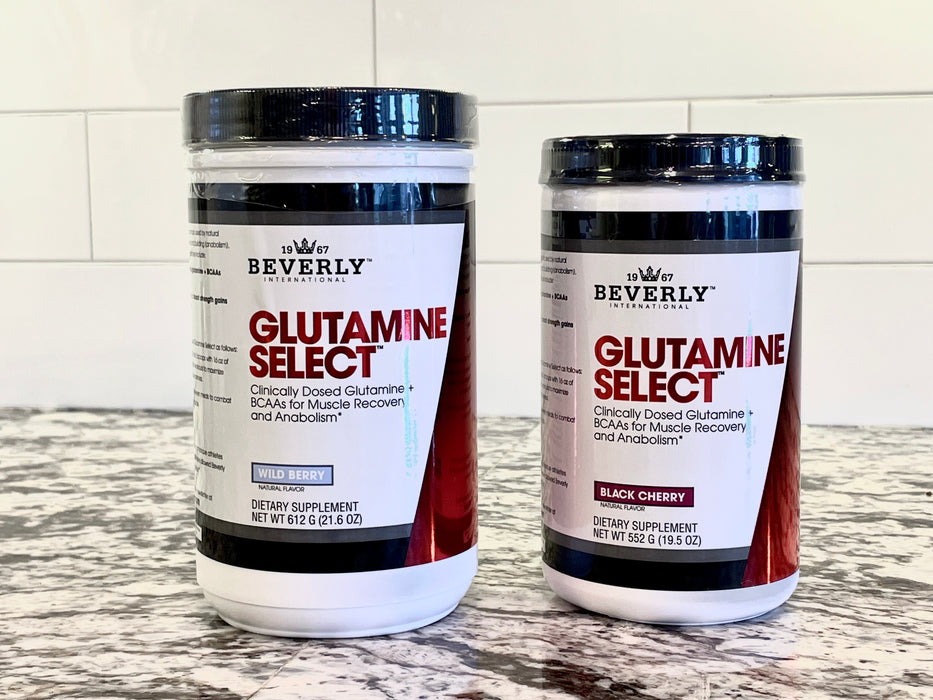 Beverly International Glutamine Select is available in Black Cherry and Wild Berry